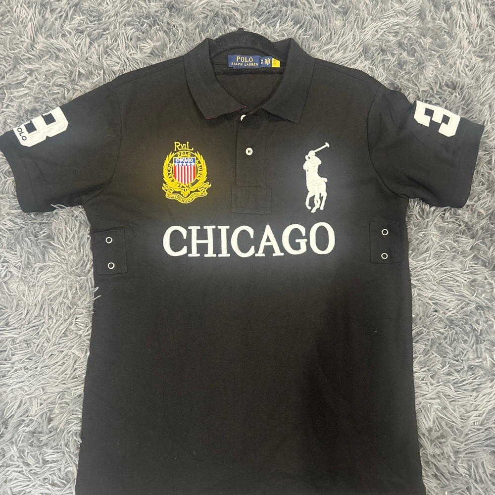 Polo by Ralph Lauren Black “Chief Keef”Chicago Polo Shirt (M)
